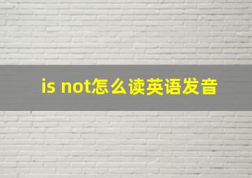 is not怎么读英语发音